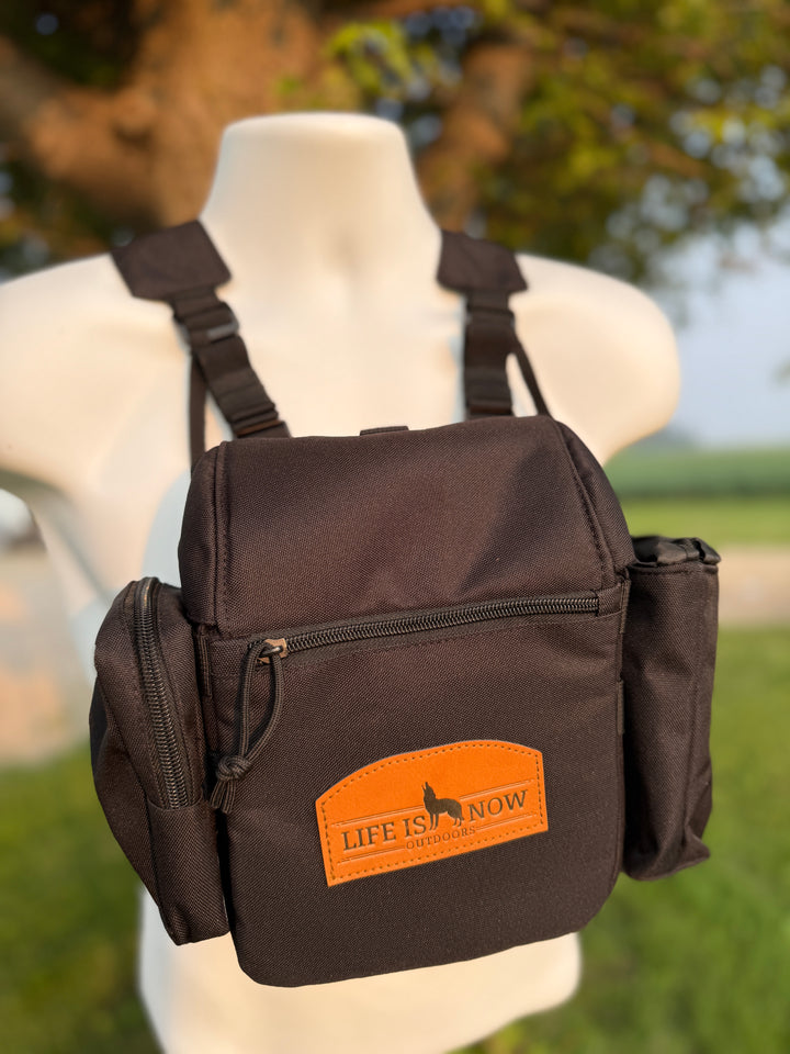 LIFE IS NOW OUTDOORS PREDATOR HUNTING BINOCULAR CHEST PACK-BINO HARNESS V 2.0 MULTI CAM