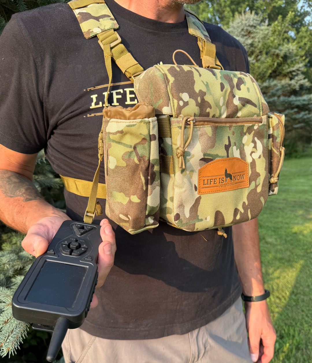 LIFE IS NOW OUTDOORS PREDATOR HUNTING BINOCULAR CHEST PACK-BINO HARNESS V 2.0 Multi Cam