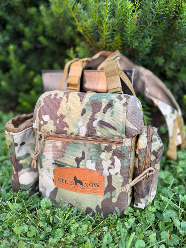 LIFE IS NOW OUTDOORS PREDATOR HUNTING BINOCULAR CHEST PACK-BINO HARNESS V 2.0 Multi Cam