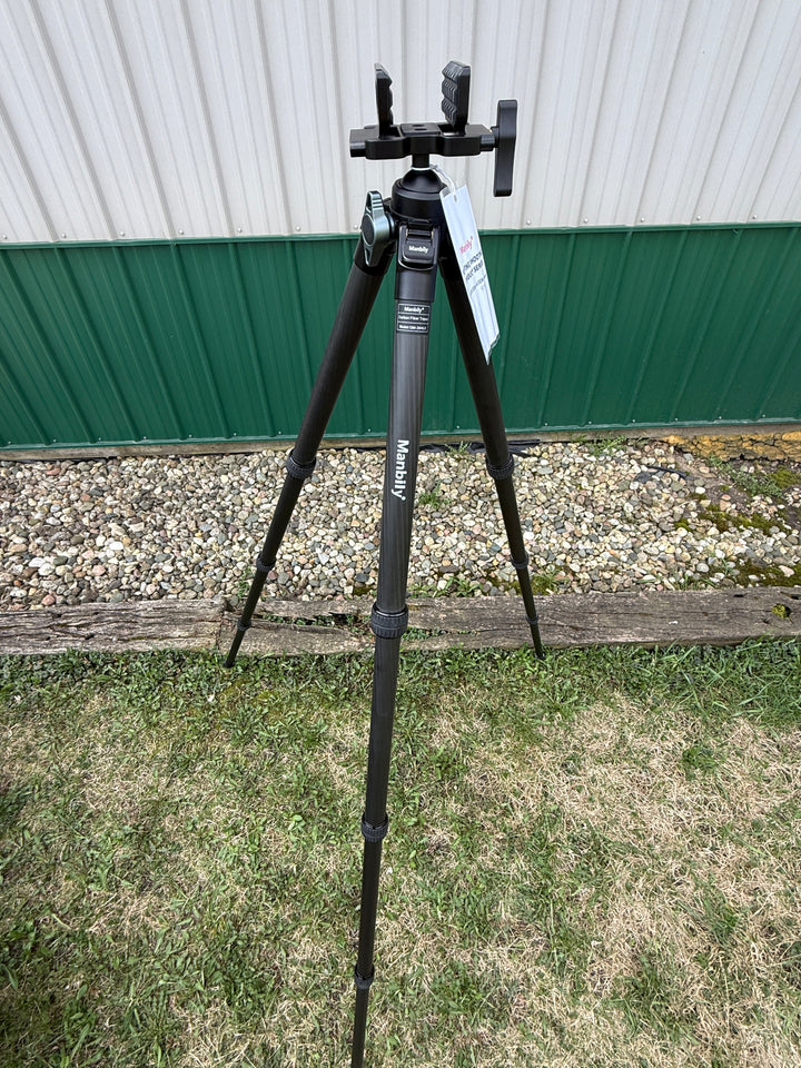 Manbilly Carbon Fiber 4 section Tripod with integrated ball head and Saddle Clamp