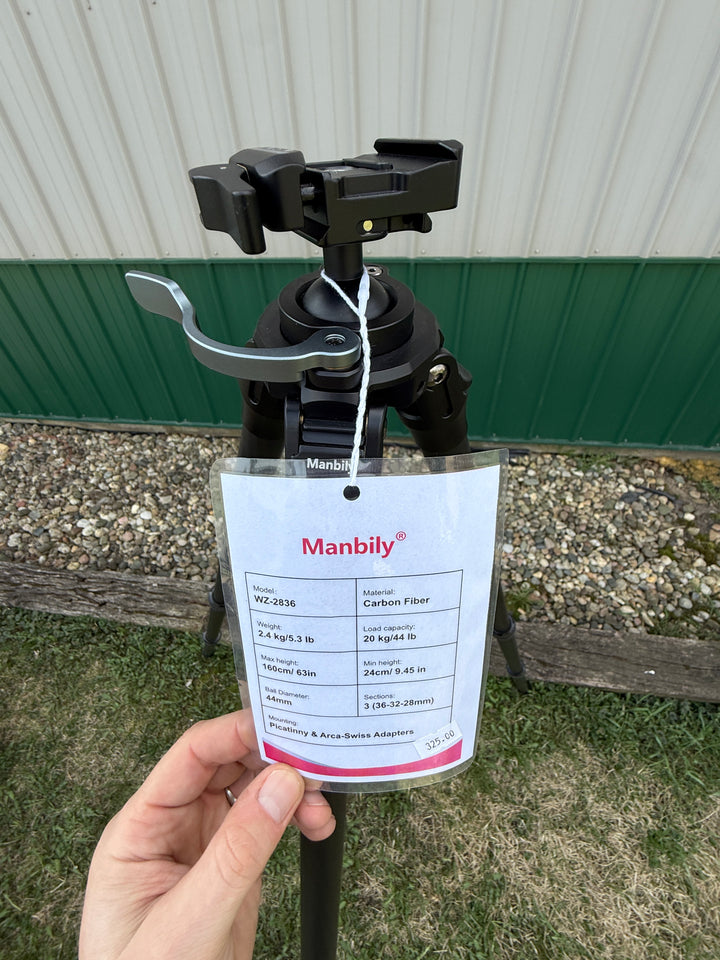 Manbilly 3 Section Inverted Carbon Fiber Tripod with integrated Ball head
