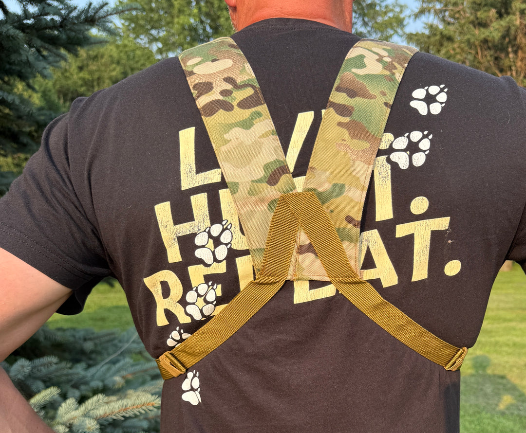 LIFE IS NOW OUTDOORS PREDATOR HUNTING BINOCULAR CHEST PACK-BINO HARNESS V 2.0 Multi Cam