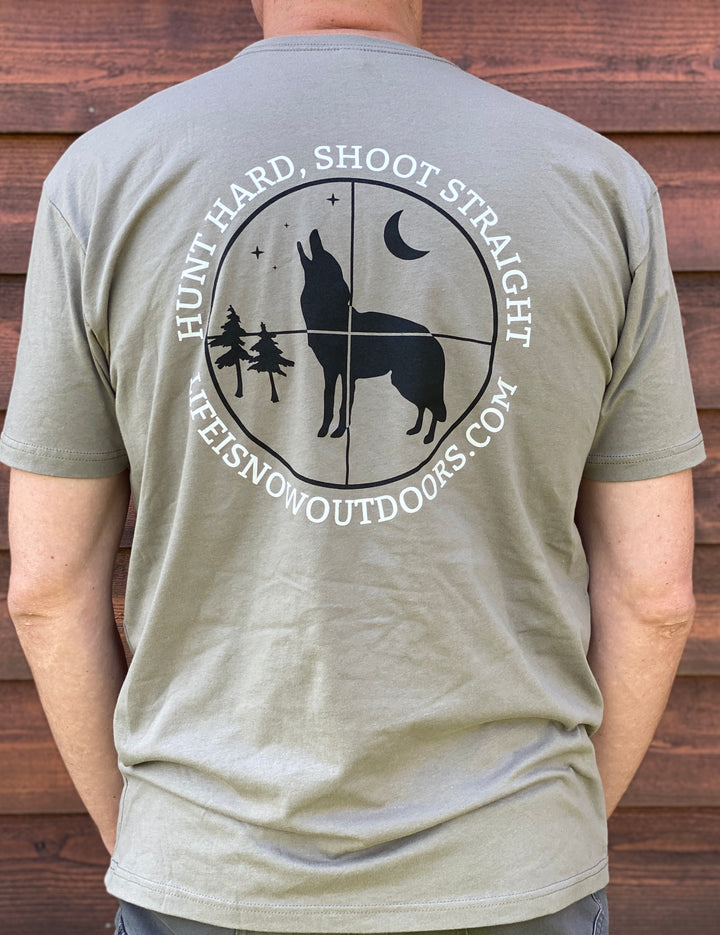 Life is Now Outdoors Coyote Logo T-Shirt Warm Grey