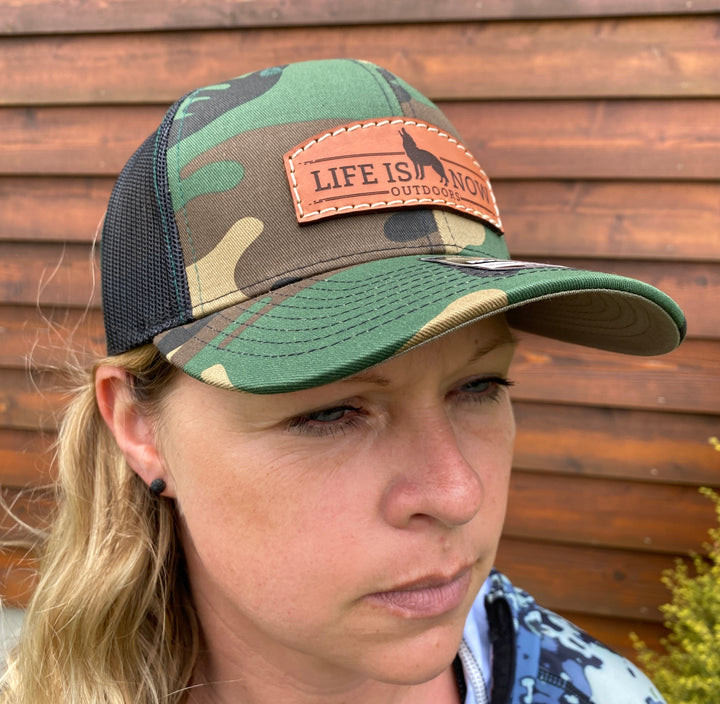 Life is Now Outdoors Leather Patch Logo Hat Richardson Style 112