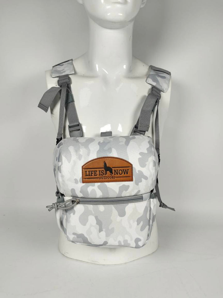 Life is Now Outdoors Predator Hunting Binocular Chest Pack Snow Camo