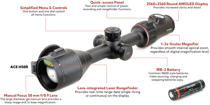 ACE H50R Thermal Weapon Sight Oc. Magnifier 640x512 50mm