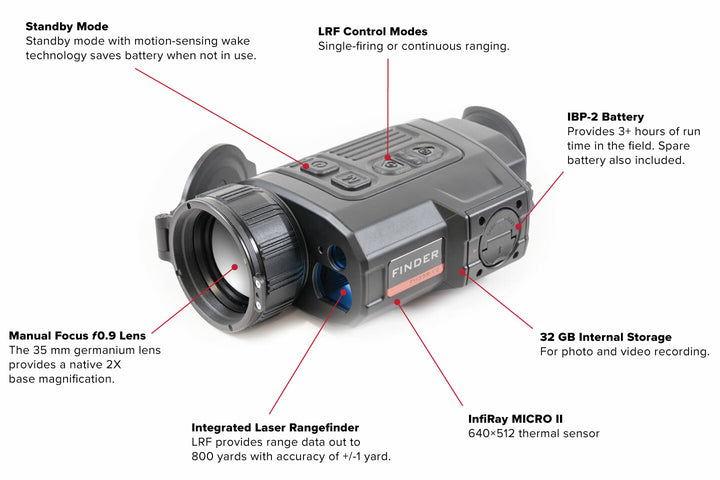 FINDER FH35R V2 Thermal Laser Rangefinding Monocular IRAY