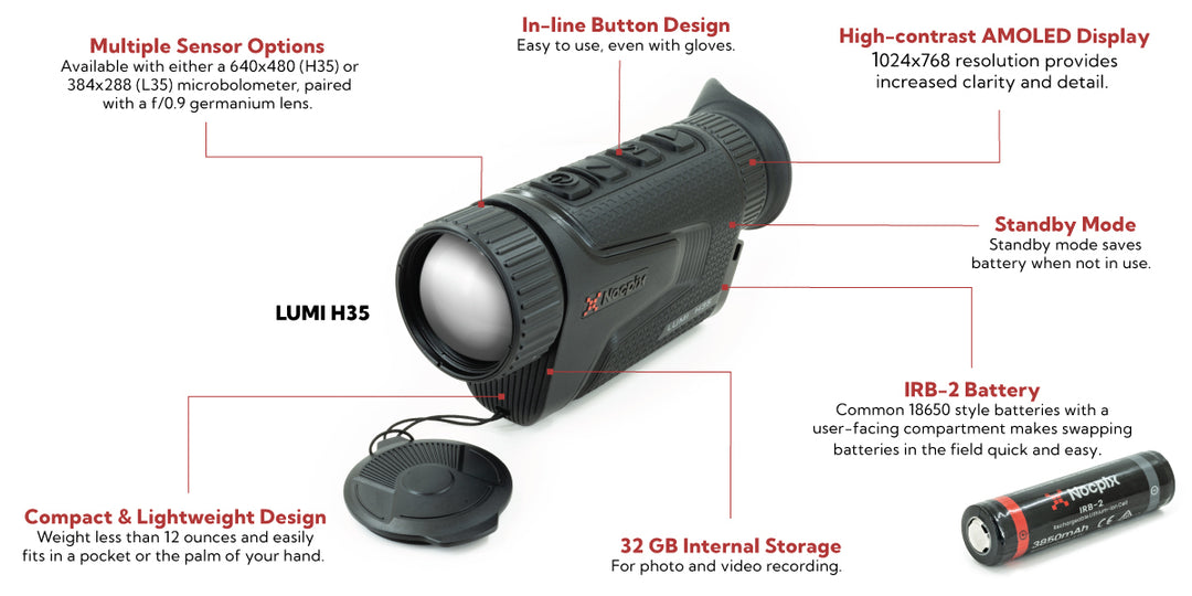 LUMI L35 Compact Thermal Monocular 384x288 35 mm