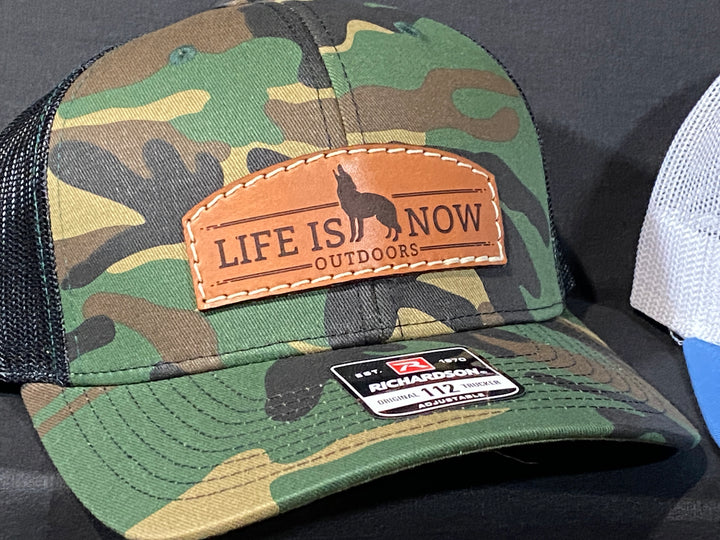 Life is Now Outdoors Leather Patch Logo Hat Richardson Style 112